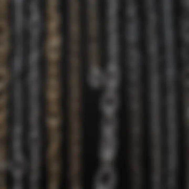 Combination of various chain types laid out for comparison.