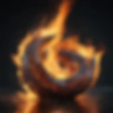 Energetic Flames Abstract Fiery Art Piece