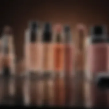 Selection of various makeup products