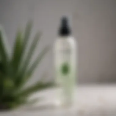 Aloe vera and tea tree oil in natural deodorant spray bottle