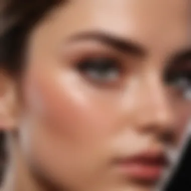 Precision in Beauty: Applying House of Lashes Au Naturale Eyelashes Close-Up of House of Lashes Au Naturale Eyelashes Application