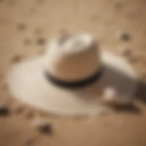 Elegant Beach Hat Resting on Seashells