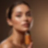 Luxurious self-tanner bottle with sunscreen
