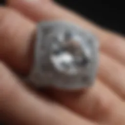 Elegant design of Britney Spears' engagement ring showcasing intricate diamond details