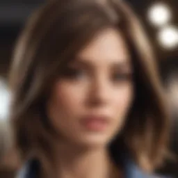 A stylish brunette hairstyle featuring subtle highlights that enhance depth and dimension.