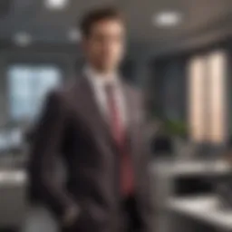A modern office setting showcasing diverse business casual outfits