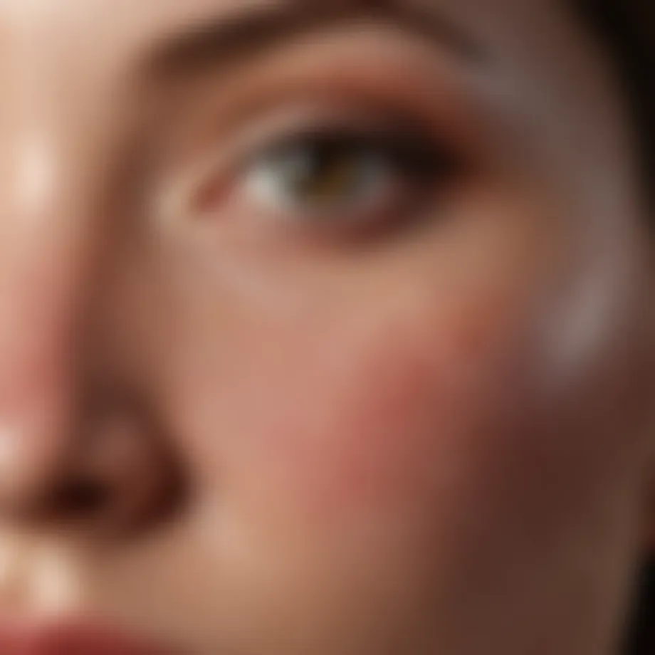 Close-up of skin pigmentation on a cheek