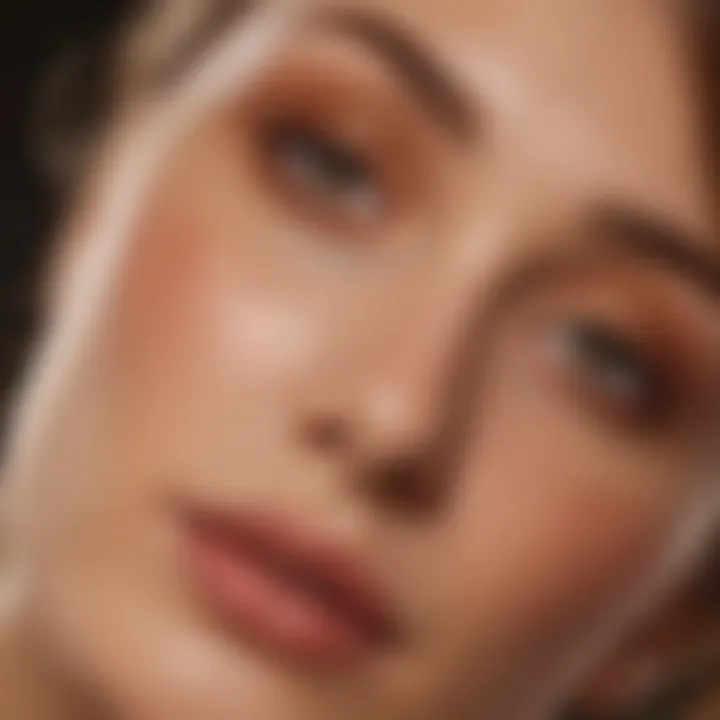 Close-up of foundation swatches on skin tones