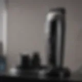 A sleek electric chin hair trimmer on a vanity
