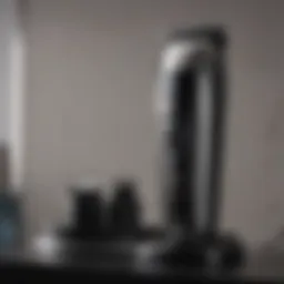 A sleek electric chin hair trimmer on a vanity