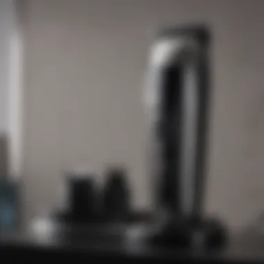 A sleek electric chin hair trimmer on a vanity