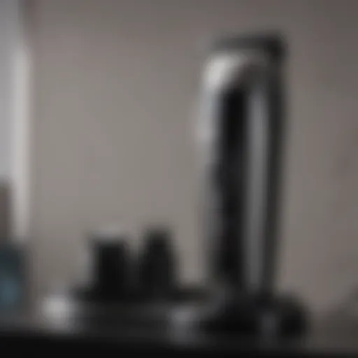 A sleek electric chin hair trimmer on a vanity
