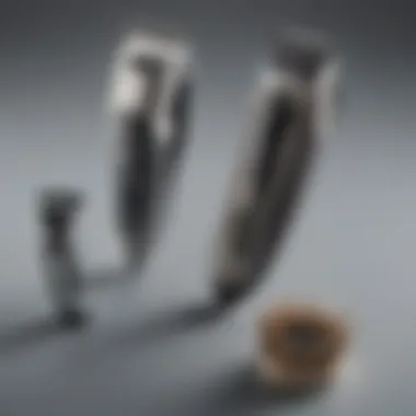 A close-up of different types of chin hair trimmer blades