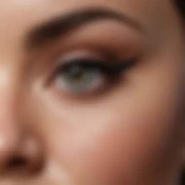 Precision Application of Waterproof Eyeliner Close-Up of Waterproof Eyeliner Application