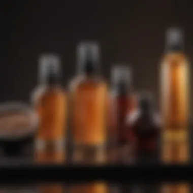 Essential Hair Care Products for Shine Bottles of hair oil and serum for shine