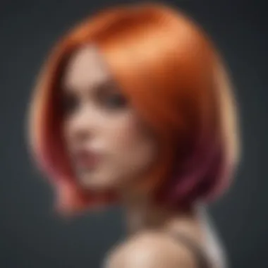 Elegant Colored Hair Illuminated Color-treated hair under soft lighting