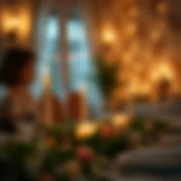 A cozy candlelit dinner setting for a romantic anniversary celebration.