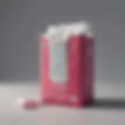 Close-up of a tampon box emphasizing its discreet packaging