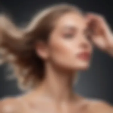 A close-up of Batiste dry shampoo being applied to hair with a focus on texture.