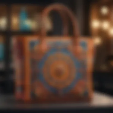 Cultural Motif Tote Bag A vibrant tote bag adorned with cultural motifs, reflecting diverse fashion influences.
