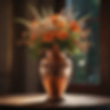 Majestic Copper Vase for Floral Beauty Elegant Copper Vase with Floral Arrangement