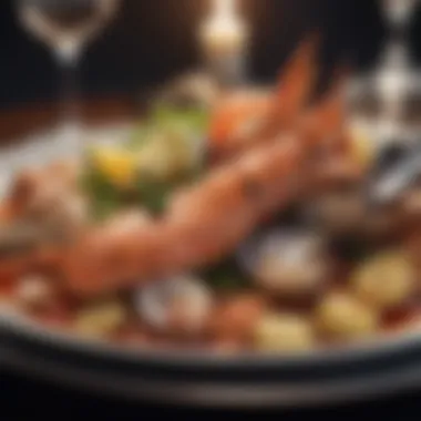 Gourmet Seafood Delight Exquisite plating of a gourmet seafood dish