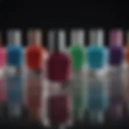 A vibrant assortment of nail polish bottles showcasing trending colors.