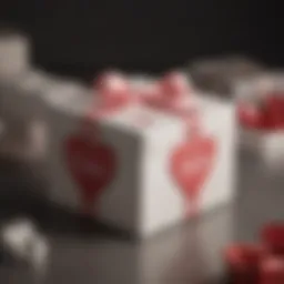 Personalised gift box with custom labels and heart motifs