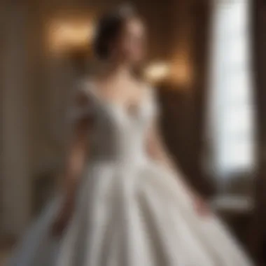 Regal Ball Gown Graceful ball gown silhouette of a cute modest wedding dress