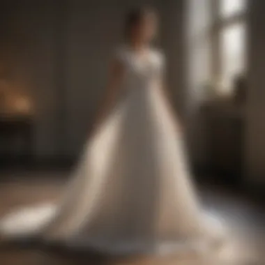 Chic Chiffon Elegance Flowing chiffon fabric on a stylish modest wedding gown