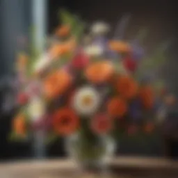 A beautifully arranged bouquet of fresh flowers