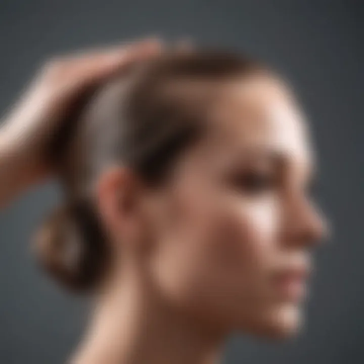 Dermatologist examining scalp condition