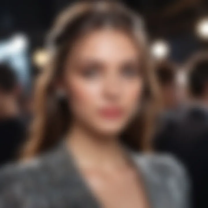 Designer model networking at exclusive industry event