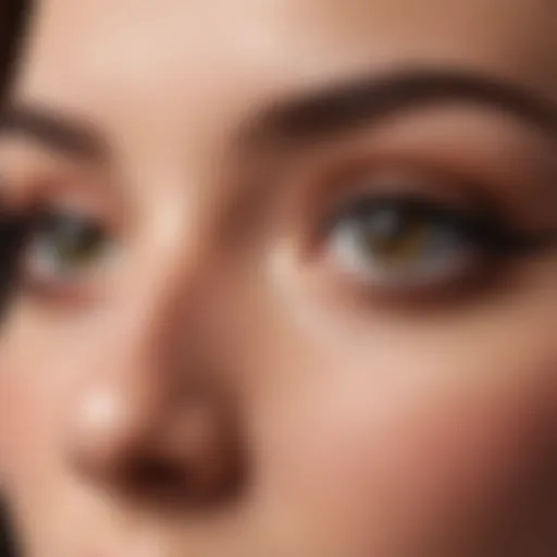 A close-up of voluminous lashes enhanced by Double Extend effect