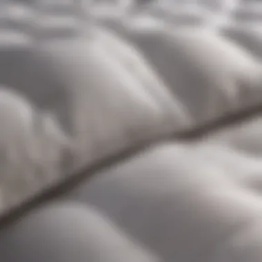 Close-up of duvet texture over comforter