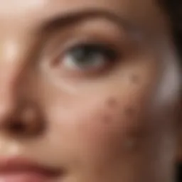 Close-up of a woman's face showing age spots