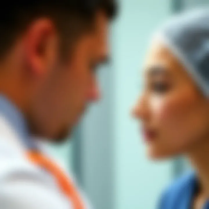 Medical professional consulting on acne treatment