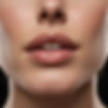 Close-up of healthy skin on the chin