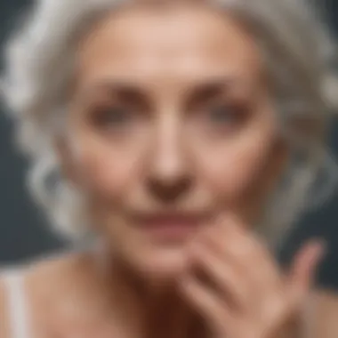 Mature Woman Using Witch Hazel Toner for Skincare Elderly Woman Applying Witch Hazel Toner