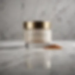Elegant freckles cream jar on marble background