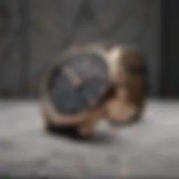 Elegant timepiece on marble background