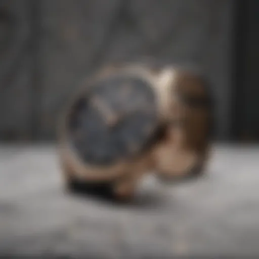 Elegant timepiece on marble background