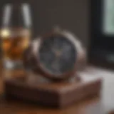 Elegant timepiece on a wooden desk