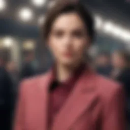 Elegant woman in sophisticated frumpy attire