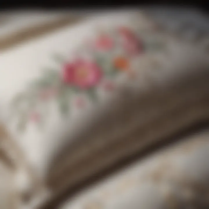 Elegantly Embroidered Pillowcase Cover