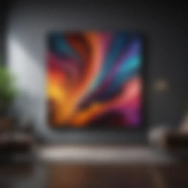 Abstract artwork in modern room setting