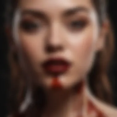 Enigmatic Occurrence Artistic representation of dark brown and black blood during menstruation