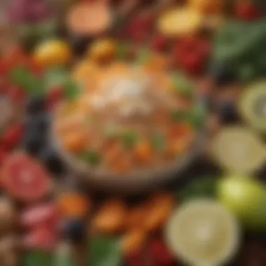 Nutrient-Dense Foods for Hair Health Vibrant assortment of nutrient-rich foods promoting hair vitality