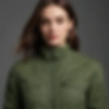 Close-up of the sustainable materials used in the Everlane Green Jacket, emphasizing their eco-friendliness.