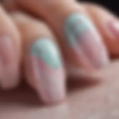 Abstract Marble Nail Art in Pastel Tones